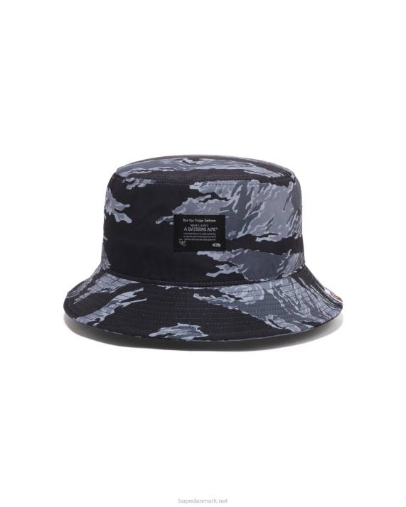 A Bathing Ape Mænd tiger camo bøttehat HH6J499 sort