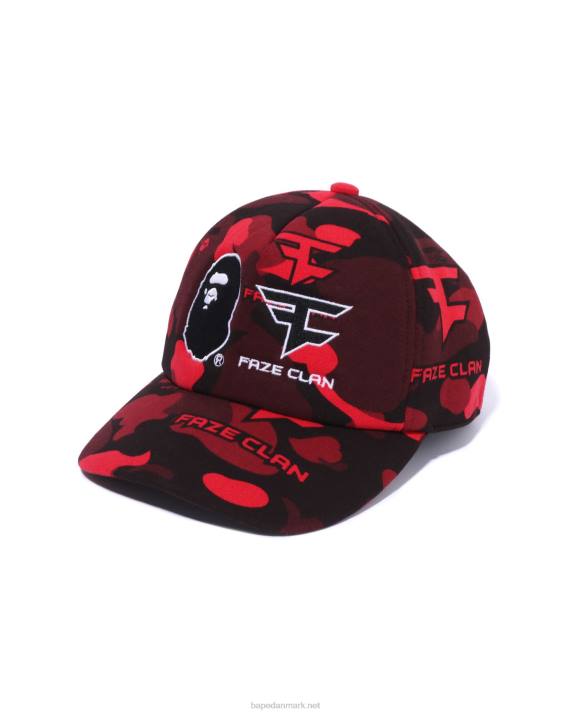 Mænd bape x faze clan snap back cap HH6J470 knaldrød