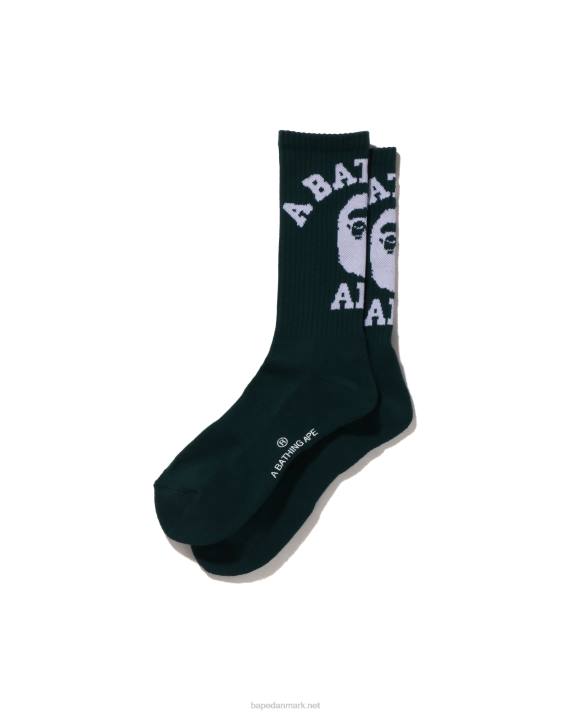 A Bathing Ape Mænd college sokker HH6J426 dyb jungle