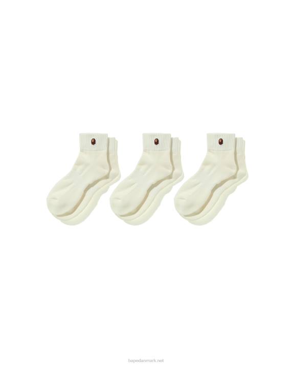 A Bathing Ape Mænd hoved et punkt ankelstrømper HH6J579 hvid