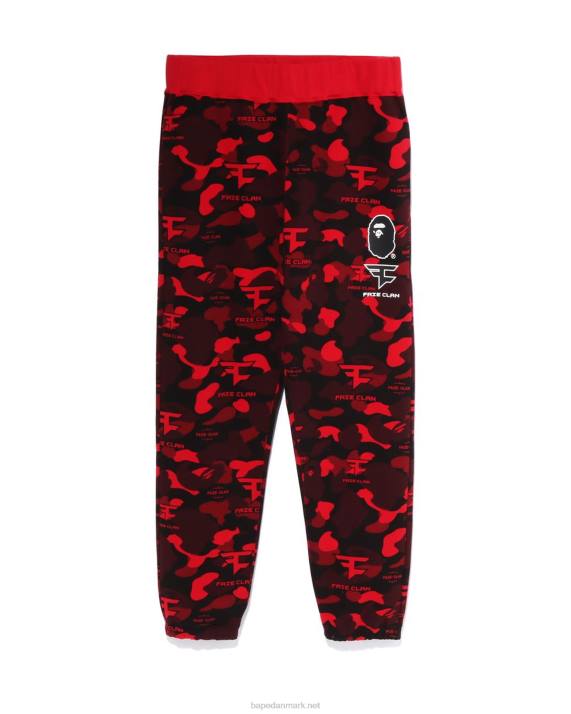 Mænd bape x faze klan joggingbukser HH6J271 knaldrød