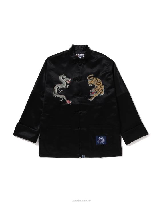 A Bathing Ape Mænd Japansk motiv loose fit kinajakke HH6J113 sort