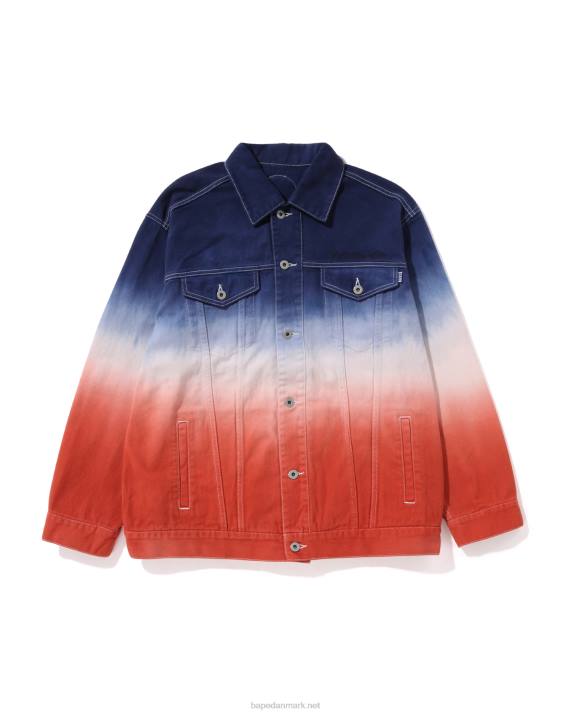 A Bathing Ape Mænd graduation champion denimjakke i løs pasform HH6J129 caise