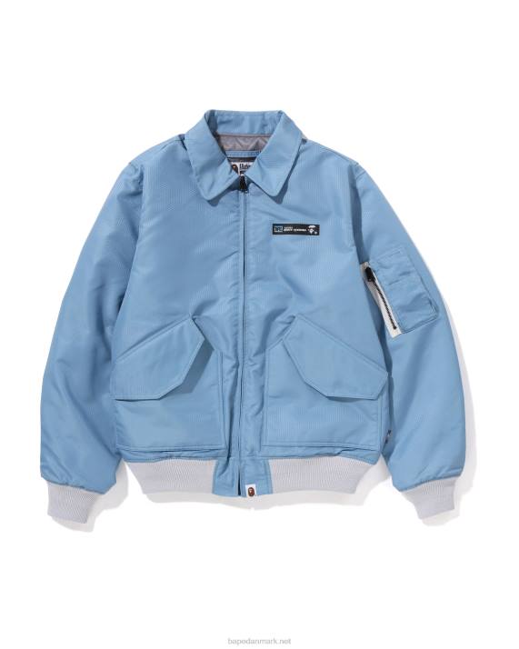 A Bathing Ape Mænd honeycomb ripstop bomberjakke HH6J317 lyseblå