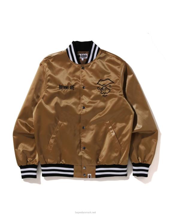 A Bathing Ape Mænd nylon varsity jakke HH6J181 guld