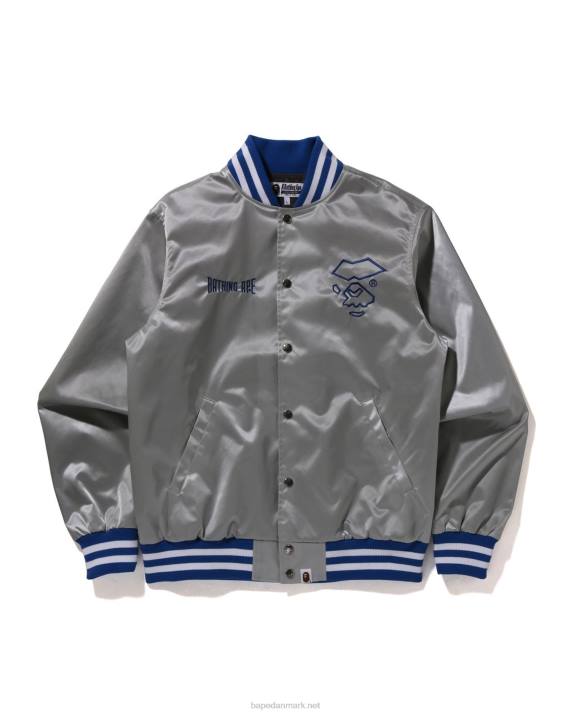 A Bathing Ape Mænd nylon varsity jakke HH6J182 sølv