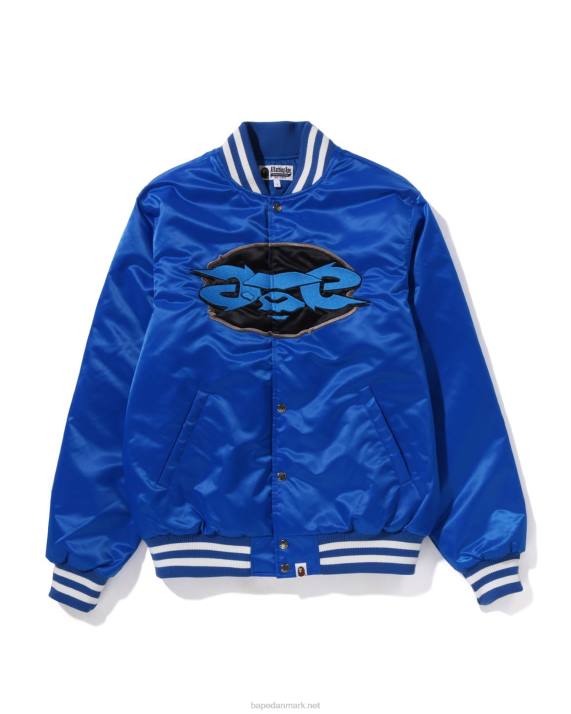 A Bathing Ape Mænd nylon varsity jakke med afslappet pasform HH6J350 blå