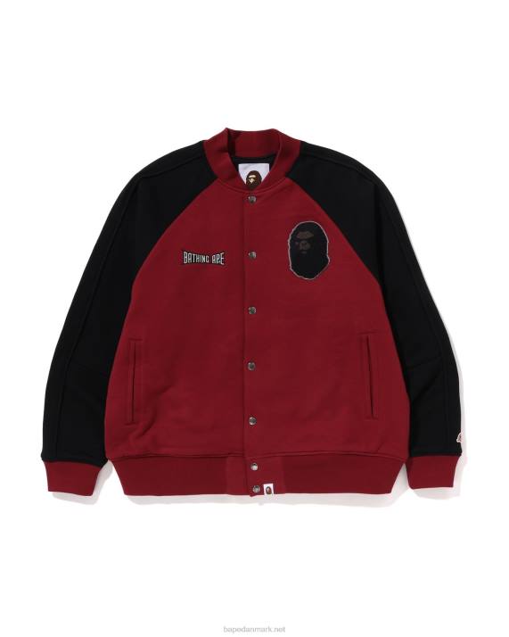 A Bathing Ape Mænd sweat varsity jakke HH6J242 knaldrød