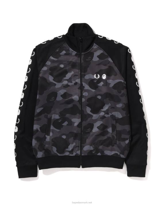 A Bathing Ape Mænd x fred perry farve camo træningsjakke HH6J214 sort