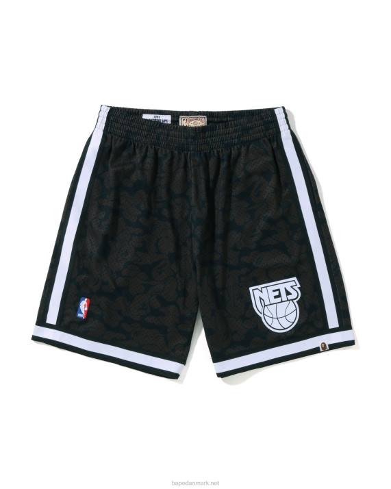 A Bathing Ape Mænd x m&n brooklyn nets jersey shorts HH6J372 sort
