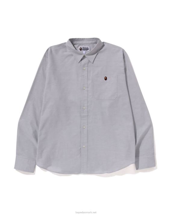 A Bathing Ape Mænd oxford skjorte i afslappet pasform HH6J329 grå