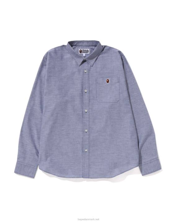A Bathing Ape Mænd oxford skjorte i afslappet pasform HH6J330 blå