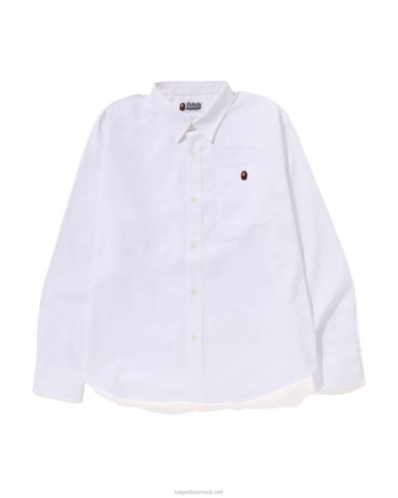 A Bathing Ape Mænd oxford skjorte i afslappet pasform HH6J331 hvid