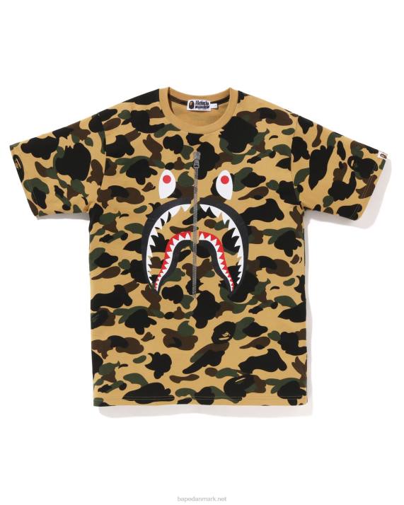 A Bathing Ape Mænd 1. camo haj t-shirt HH6J241 gul