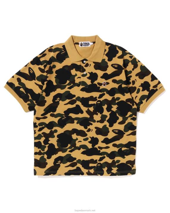 A Bathing Ape Mænd 1. camo one point polo med afslappet pasform HH6J6 blød gul