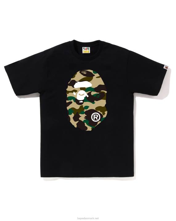 A Bathing Ape Mænd 1. camo-t-shirt med stort hoved HH6J2 sort