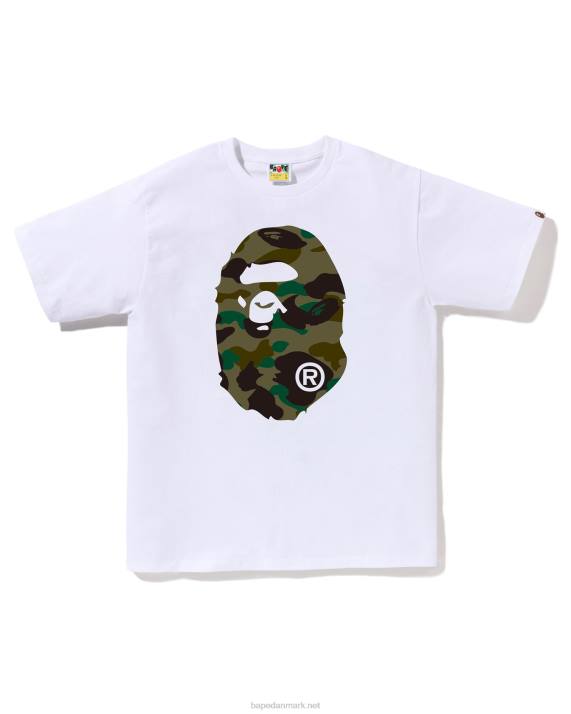 A Bathing Ape Mænd 1. camo-t-shirt med stort hoved HH6J3 hvid