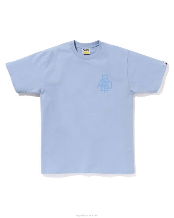 A Bathing Ape Mænd T-shirt med pigment logo HH6J157 Himmelblå