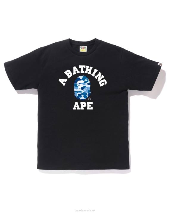 A Bathing Ape Mænd abc camo college-t-shirt HH6J208 sort