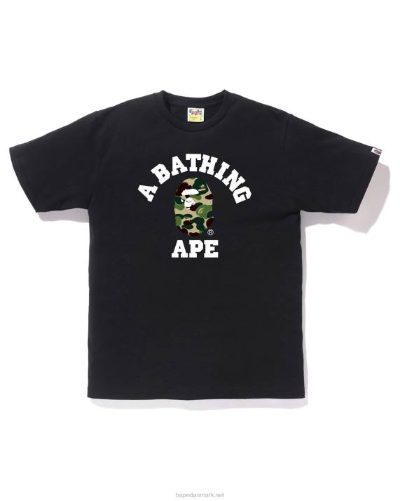 A Bathing Ape Mænd abc camo college-t-shirt HH6J209 sort