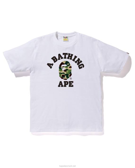 A Bathing Ape Mænd abc camo college-t-shirt HH6J212 hvid