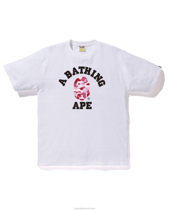 A Bathing Ape Mænd abc camo college-t-shirt HH6J213 hvid