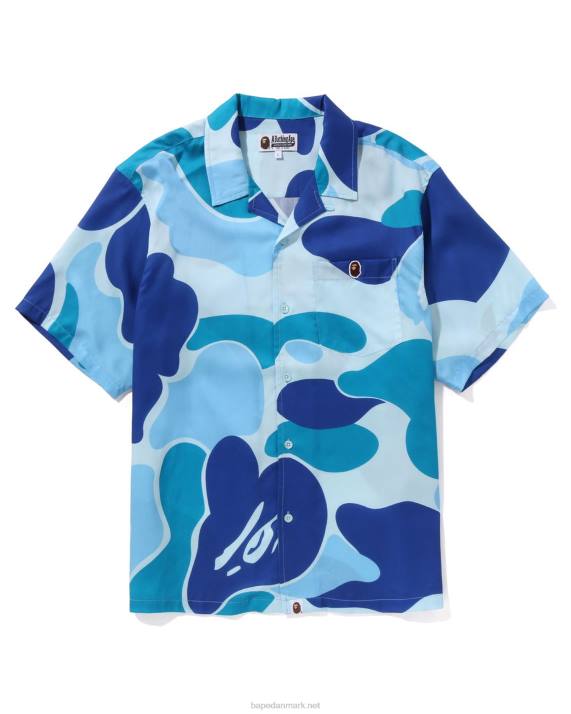 A Bathing Ape Mænd abc camo skjorte med åben krave HH6J120 lyseblå
