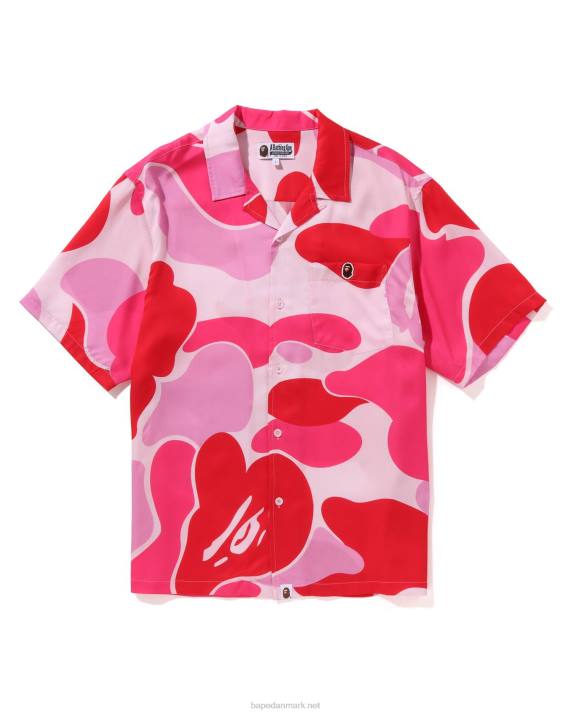 A Bathing Ape Mænd abc camo skjorte med åben krave HH6J122 lyserød