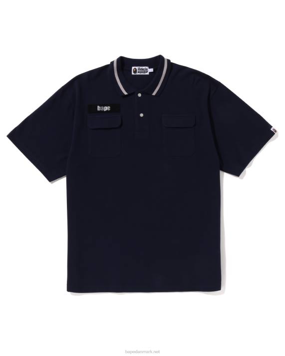 A Bathing Ape Mænd afslappet pasform polo HH6J142 Marine blå