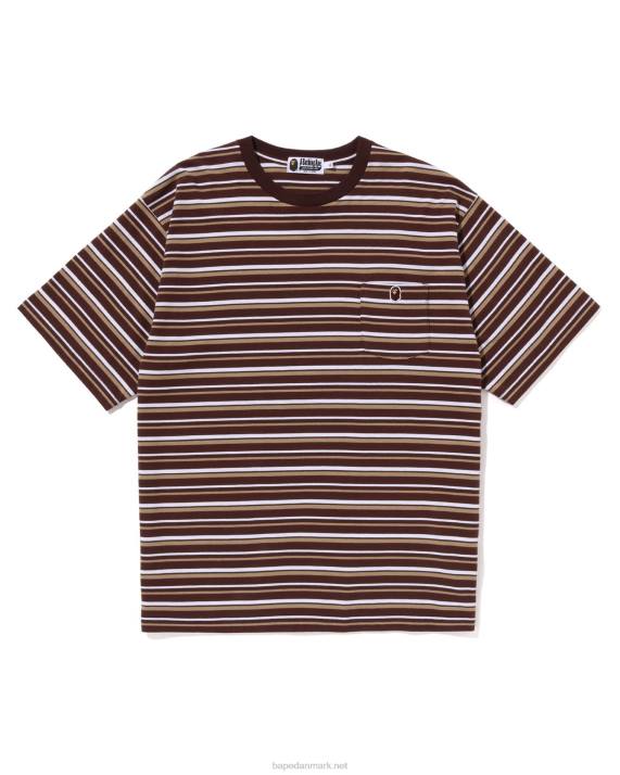 A Bathing Ape Mænd bøjle one point afslappet pasform t-shirt HH6J117 Brun