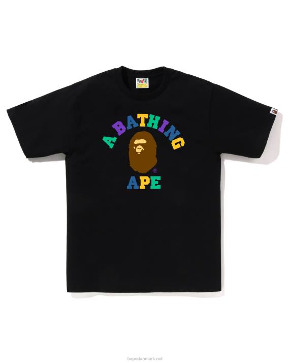 A Bathing Ape Mænd farver college t-shirt HH6J15 sort