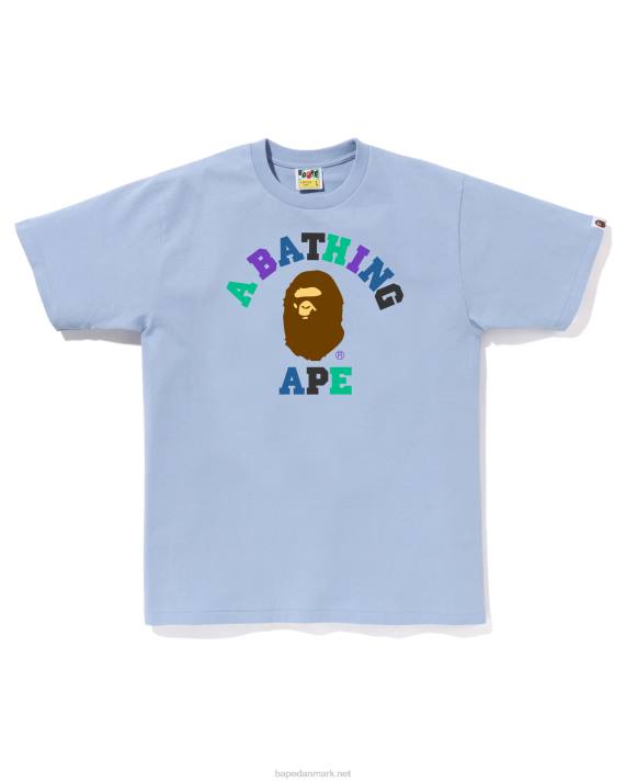 A Bathing Ape Mænd farver college t-shirt HH6J16 lyseblå