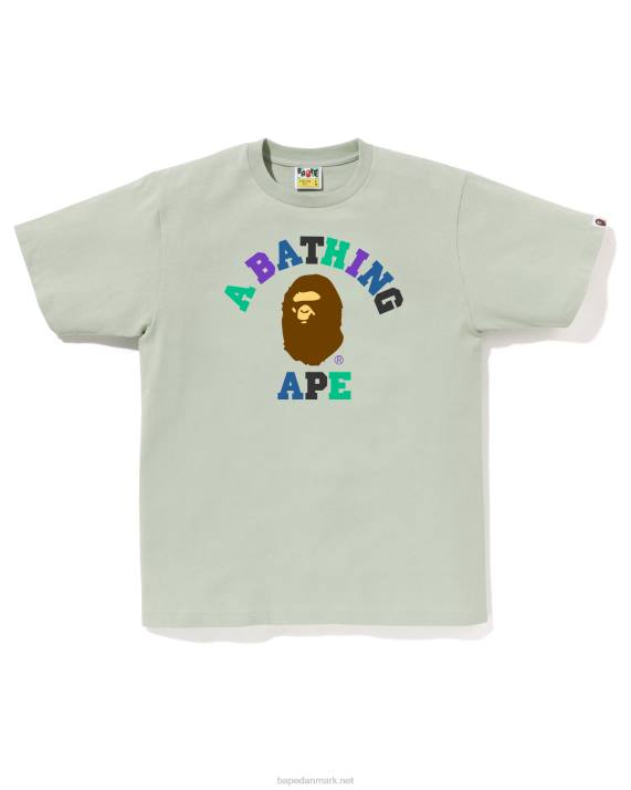 A Bathing Ape Mænd farver college t-shirt HH6J17 militærgrøn