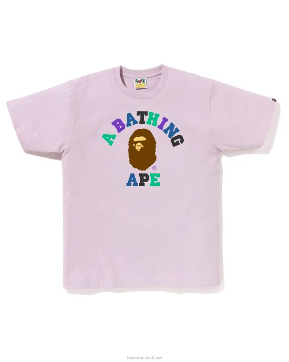 A Bathing Ape Mænd farver college t-shirt HH6J18 pastel lilla