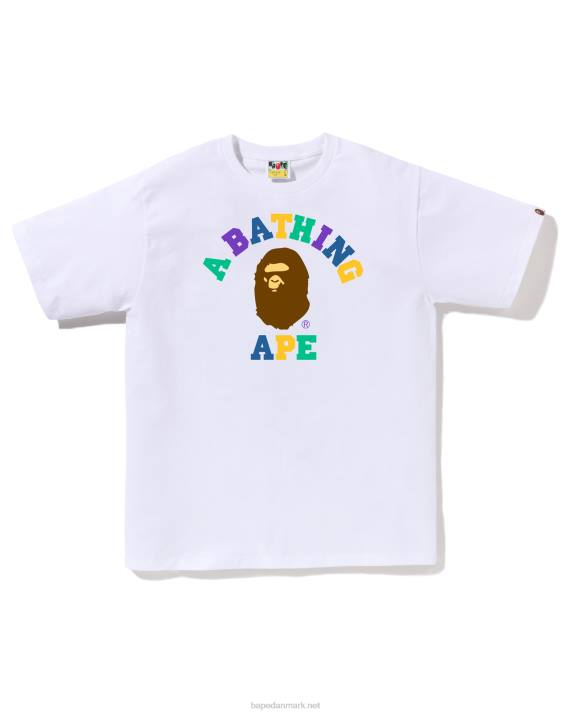 A Bathing Ape Mænd farver college t-shirt HH6J19 hvid