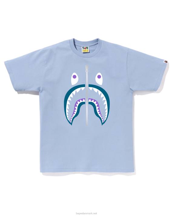 A Bathing Ape Mænd farver haj t-shirt HH6J27 lyseblå