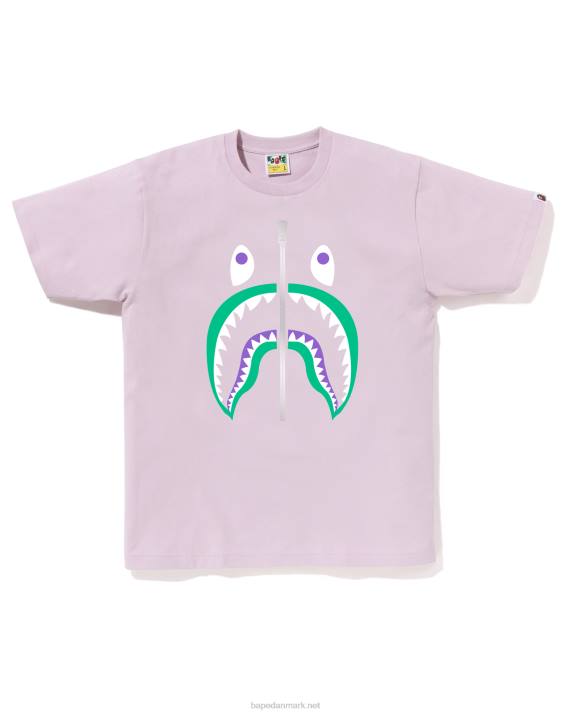 A Bathing Ape Mænd farver haj t-shirt HH6J29 pastel lilla
