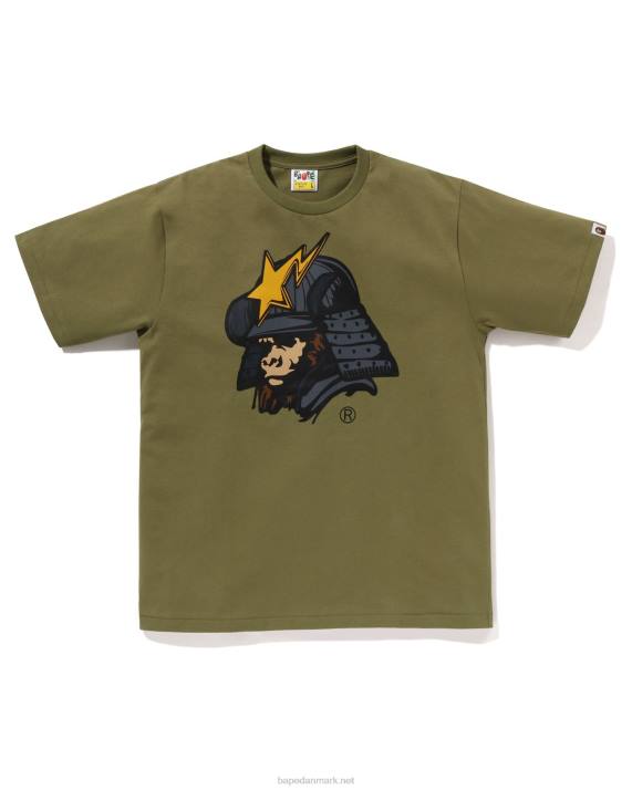 A Bathing Ape Mænd generel kabuto t-shirt HH6J124 mosgrøn