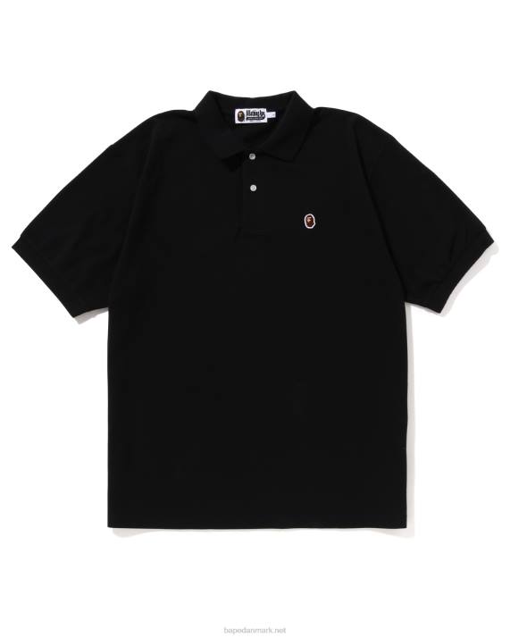 A Bathing Ape Mænd head one point afslappet pasform polo HH6J56 sort