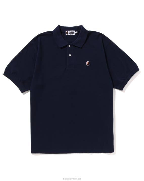 A Bathing Ape Mænd head one point afslappet pasform polo HH6J57 Marine blå