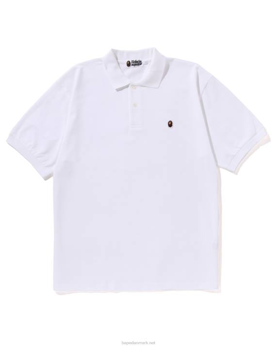 A Bathing Ape Mænd head one point afslappet pasform polo HH6J58 hvid