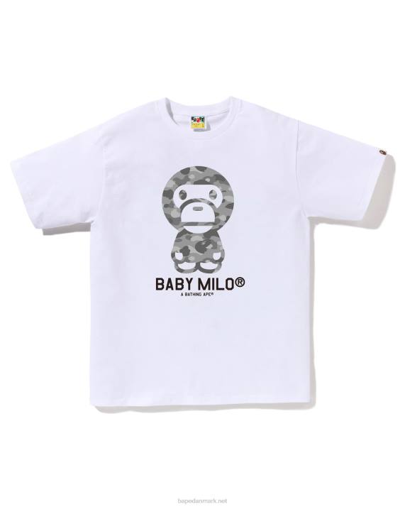 A Bathing Ape Mænd honeycomb camo baby milo t-shirt HH6J49 hvid
