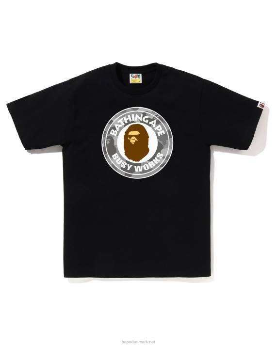 A Bathing Ape Mænd honeycomb camo busyworks t-shirt HH6J65 sort