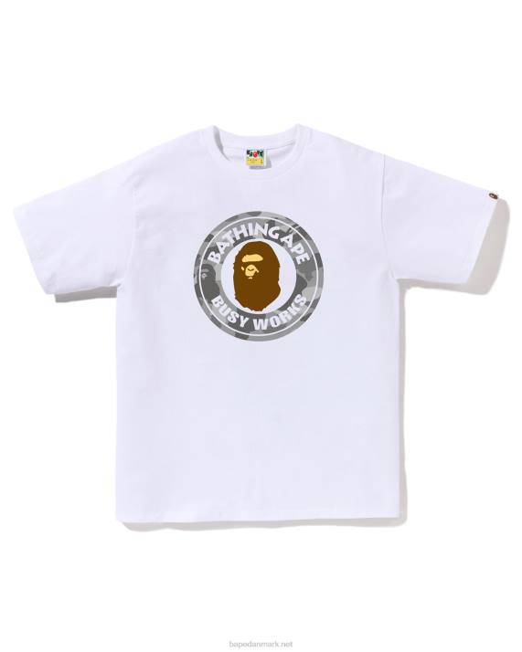 A Bathing Ape Mænd honeycomb camo busyworks t-shirt HH6J67 hvid