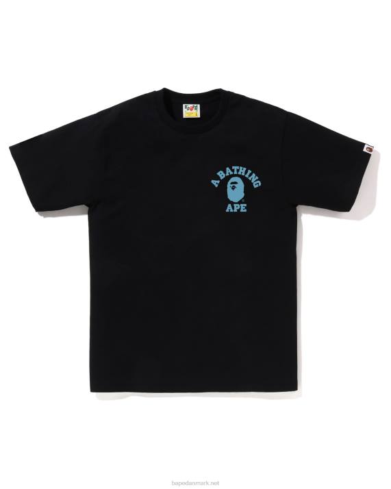 A Bathing Ape Mænd honeycomb camo college ats tee HH6J264 sort