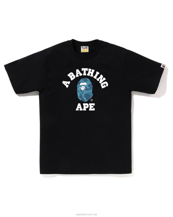 A Bathing Ape Mænd honeycomb camo college-t-shirt HH6J81 sort