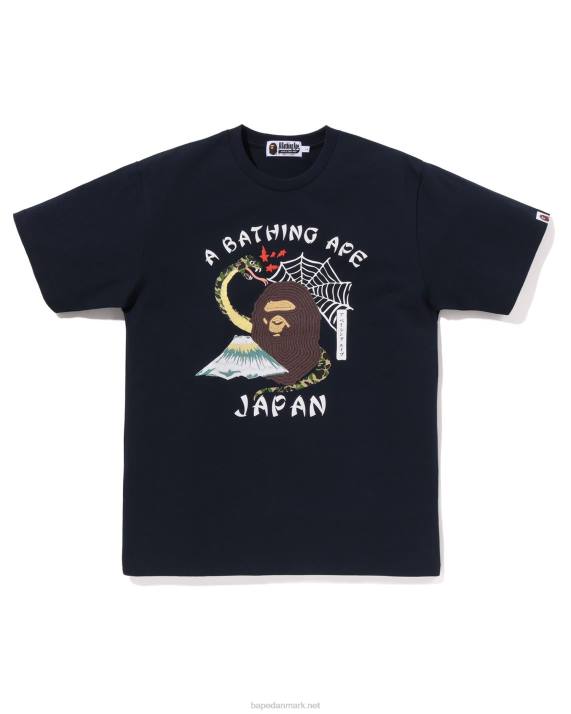 A Bathing Ape Mænd japansk kultur t-shirt HH6J114 Marine blå