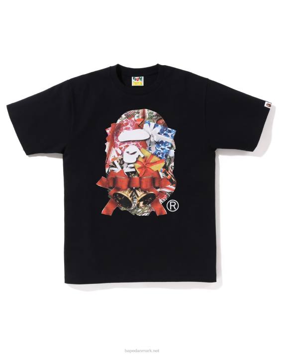 A Bathing Ape Mænd jule hoved t-shirt HH6J147 sort