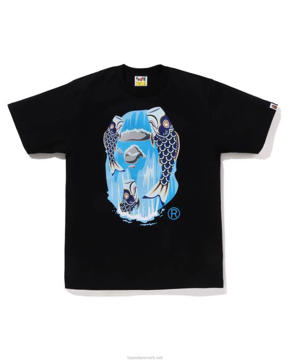 A Bathing Ape Mænd koinobori vandfald hoved t-shirt HH6J111 sort