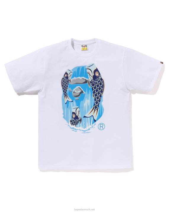 A Bathing Ape Mænd koinobori vandfald hoved t-shirt HH6J112 hvid